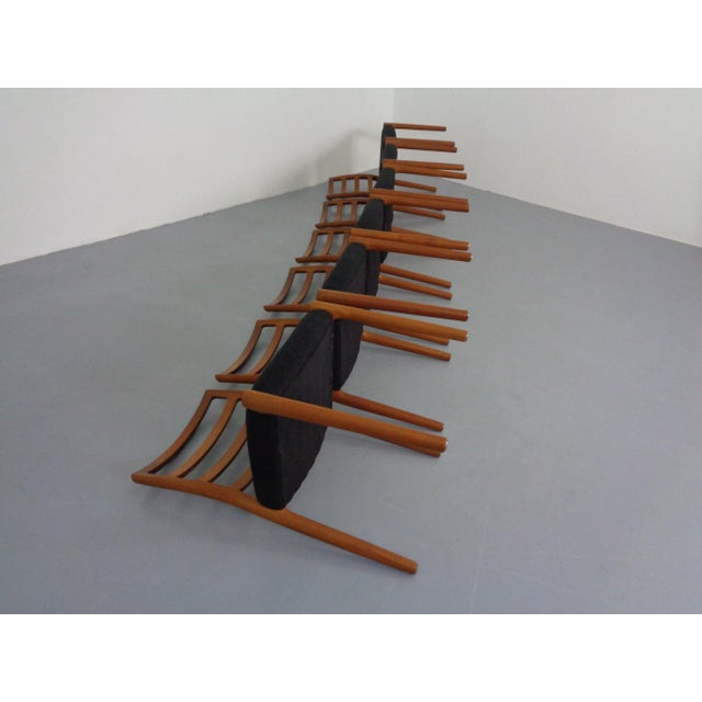 Black Model 85 Teak Dining Chairs by Niels Otto Møller for J. L. Møllers, 1960s, Set of 6 For Sale - Image 8 of 12