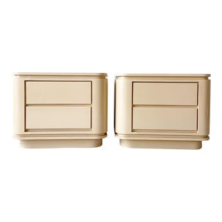1980s Postmodern Tan Laminate Nightstands - a Pair For Sale