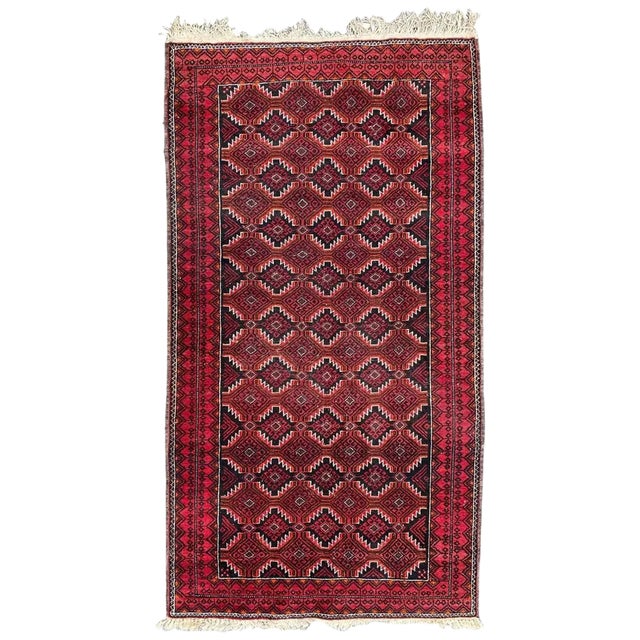 Vintage Wool Baluch Rug, 1950s For Sale