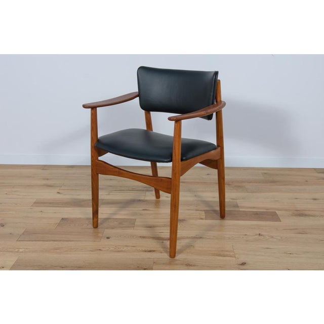 Mid-Century Danish Teak & Leather Armchair, 1960s For Sale - Image 17 of 17