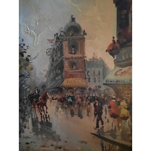 Mid 20th Century Original Antonio DeVity Framed Paris Street Scene Oil Paintings With Handwritten Artist Inscriptions - Pair For Sale In New York - Image 6 of 12