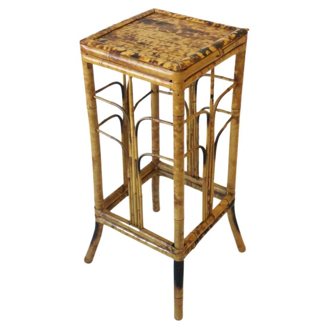 Wicker Bamboo Pedestal Column Stand For Sale - Image 13 of 13