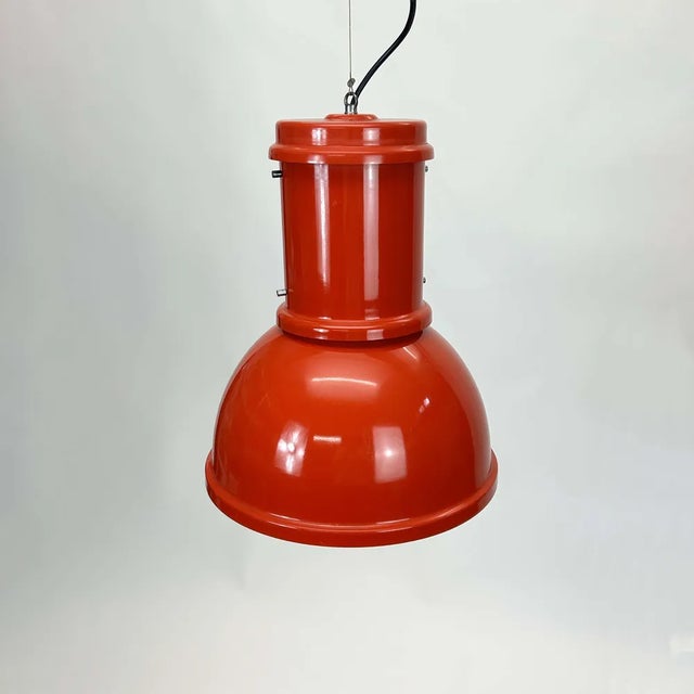 1970s Industrial Red Lamp by Roberto Menghi for Fontana Arte, 1970s For Sale - Image 5 of 13