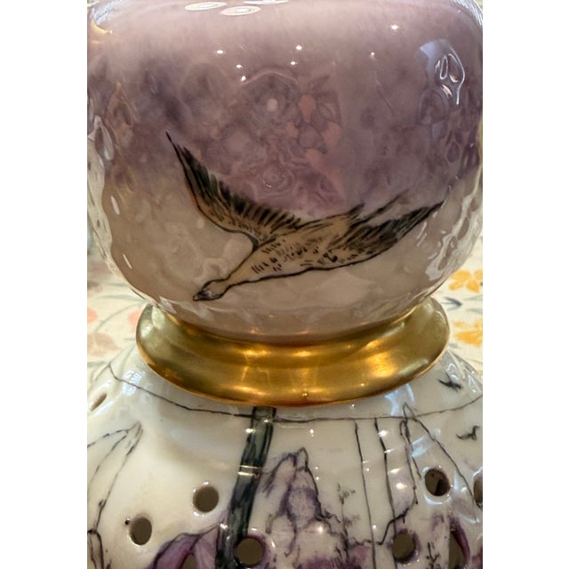 Late 19th Century Rare Antique Jean Pouyat Limoges (j.p.l.) Hand-Painted Japonisme Veilleuse Tea Warmer, France For Sale - Image 5 of 18