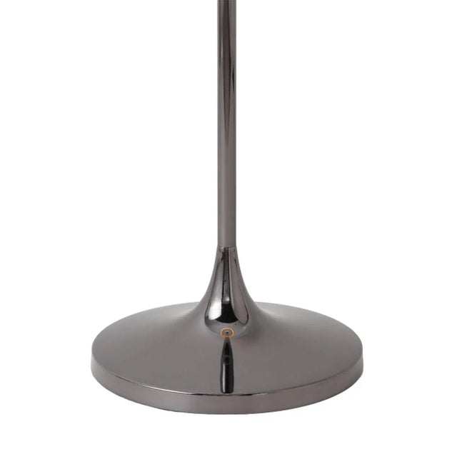Nova of California Mid Century Lollipop Floor Lamp, 1960s - Black Nickel, White Linen Double Shade, on/Off Pull Chain For Sale - Image 9 of 16