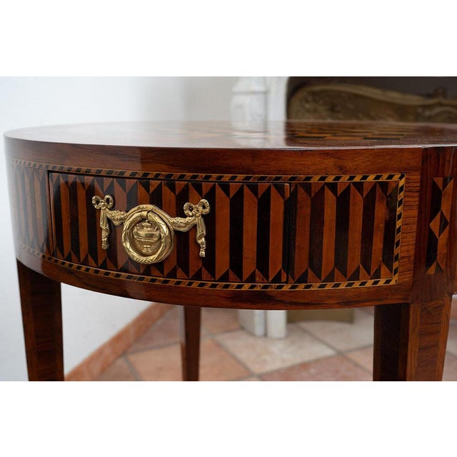 Antique Napoleon III Coffee Table in Fine Exotic Woods with Gilt Bronze Inlays, France, 19th Century For Sale - Image 4 of 6