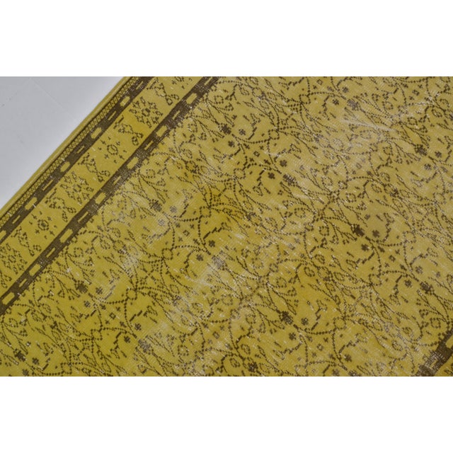 Turkish Vintage Anatolian Yellow Rug For Sale - Image 3 of 10