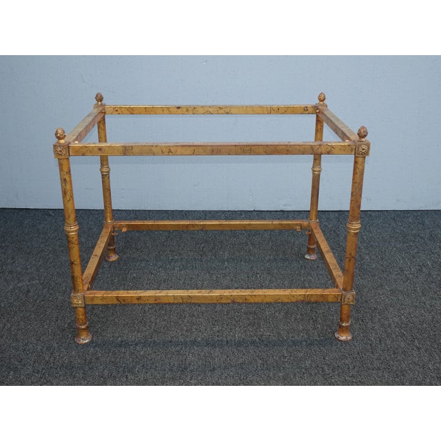 Vintage Hollywood Regency End Table Side Table W Gold Finials For Sale - Image 13 of 13