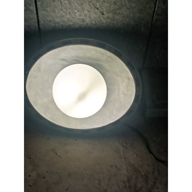 Yellow 1980s Custom Made Polished Aluminum Oval Wall Light For Sale - Image 8 of 8