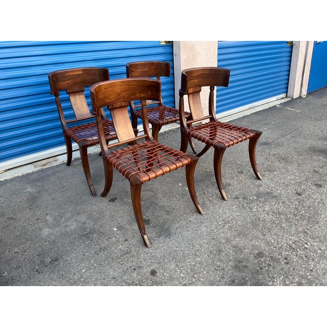 t.h. Robsjohn Gibbings Style Walnut Klismos Chairs…set of 4 For Sale In San Diego - Image 6 of 16