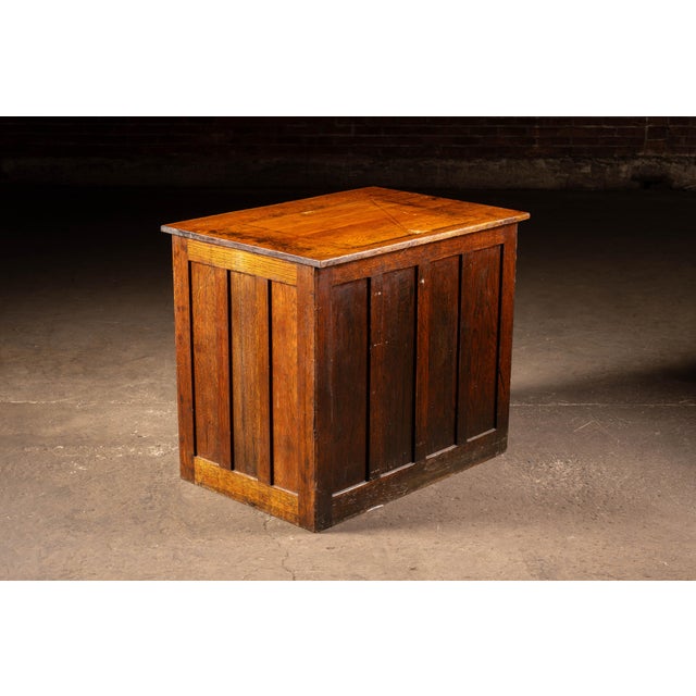 Early 20th Century Early 20th Century Oak Flat File Cabinet With Side Storage For Sale - Image 5 of 15
