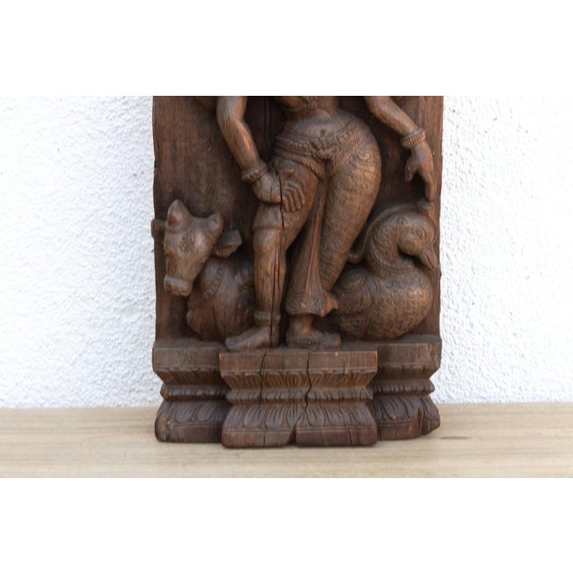 Vishnus Grace Antique Indian Finely Carved Panel For Sale In Los Angeles - Image 6 of 12