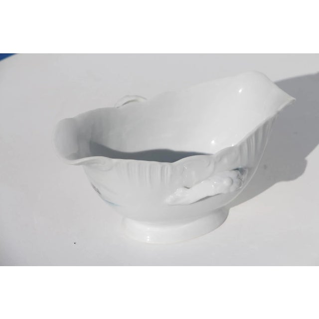 White 1970s Vista Alegre Portugal Porcelain Chinoiserie Sauce Boat, Gravy Boat For Sale - Image 8 of 13