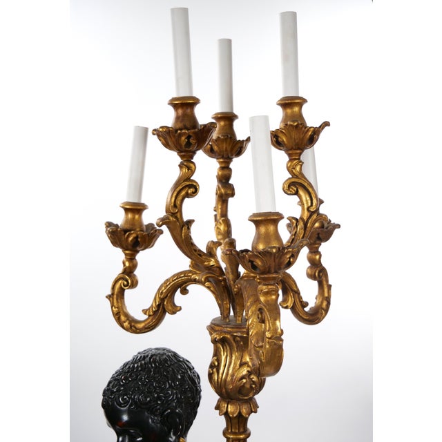 Italian Venetian-Style Blackamoor Torchiere Floor Lamp, Circa 1940's For Sale - Image 10 of 15