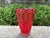 Murano Glass Vase. Offered is a beautiful hand blown Murano glass vase in a red ribbed design with gold flecks throughout....