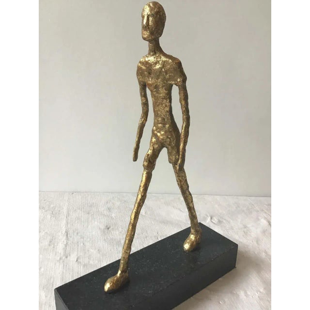 Gold Contemporary Modern Gilt Iron Sculpture of Man For Sale - Image 8 of 11