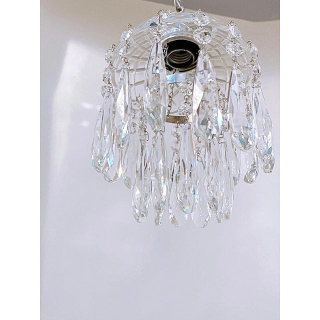 Vintage Layered Chandelier With Cut Glass Dish For Sale - Image 4 of 6