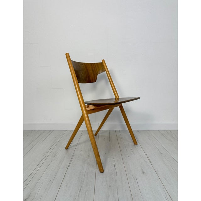 Vintage Stackable Plywood Chair from Hiller, Germany, 1950s For Sale - Image 4 of 8