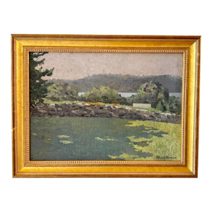 Early 20th Century “Rock Wall” Landscape by Listed Artist Allan Sawyer, Framed
