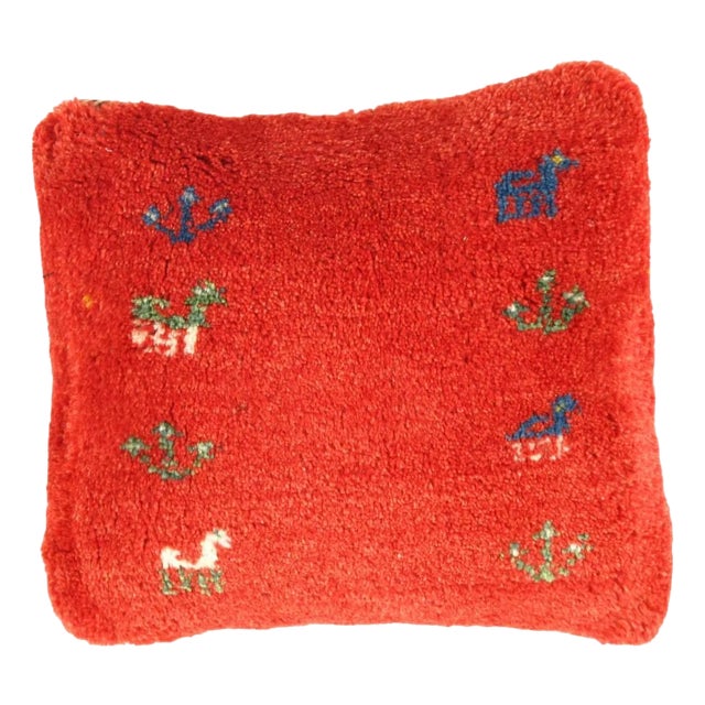 Pasargad DC Fine Hand Knotted Persian Gabbeh Pillow For Sale