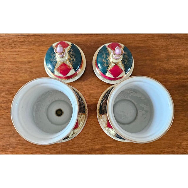 Pair of Antique Austrian Porcelain Urns, Hand-Painted Figural Scenes, Heavy Gilt, C. 1900 For Sale - Image 17 of 18