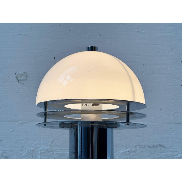 Space Age Table Lamps with Opal Glass Dome and Chrome Rings, 1970s For Sale - Image 7 of 18