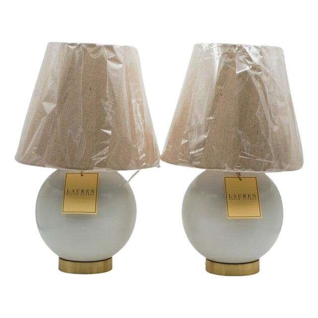 White Ceramic Table Lamps from Ralph Lauren, Set of 2 For Sale