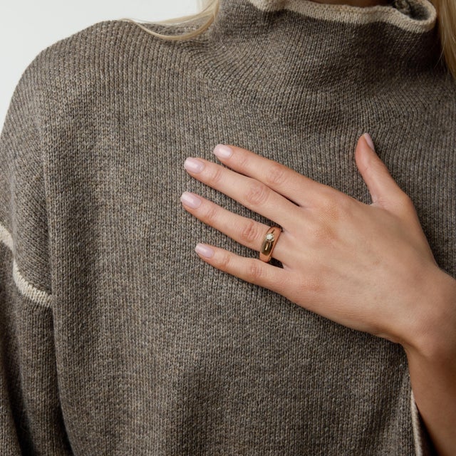 19th Century 19th Century Victorian Old Mine Cut Fancy Color Diamond 18k Rose Gold Bezel Engagement Ring, Size 12.75 For Sale - Image 5 of 6