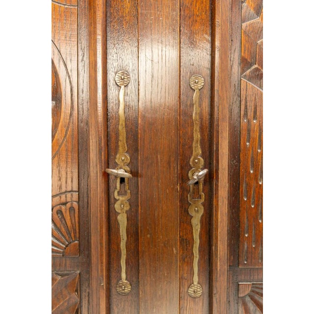 Vintage French Neogothic Style Oak & Wrought Iron Buffet, 1960s For Sale - Image 17 of 18