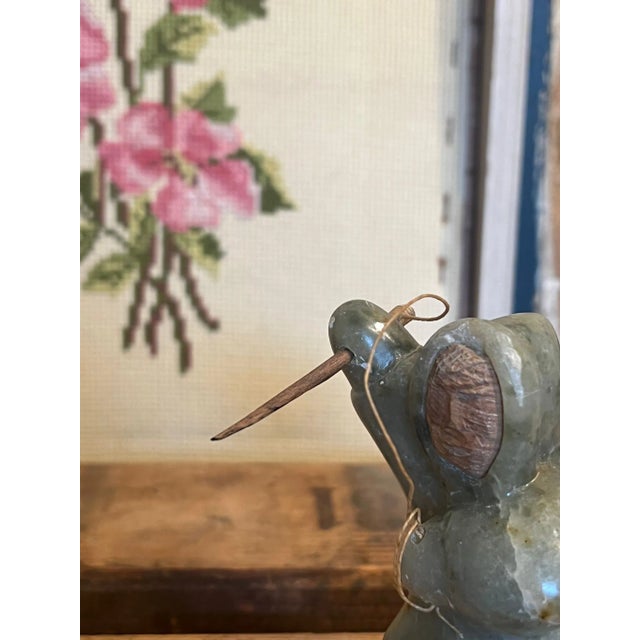 1970s Indigenous Hunter Pnw Carved Stone Art Figurine For Sale In Seattle - Image 6 of 8