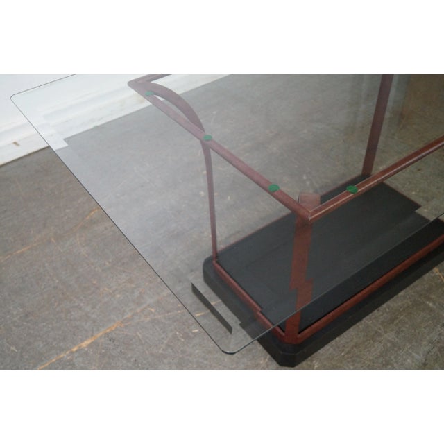 Metal Design Institute of America Iron Base Glass Top Dining Table For Sale - Image 7 of 10