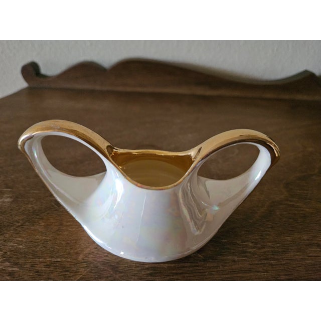 Vintage Pearl China Company Mini Opalescent Ceramic Sugar and Creamer Set For Sale - Image 4 of 11