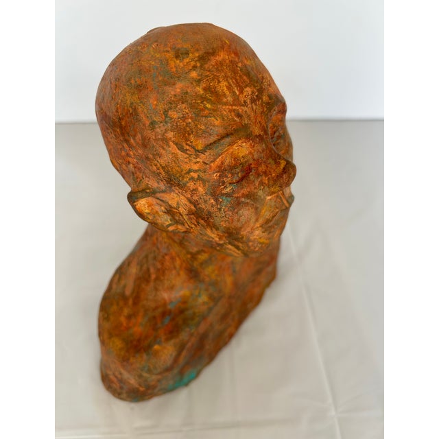 Late 20th Century Vintage Figurative Sculpture, Ceramic Bust For Sale - Image 5 of 11