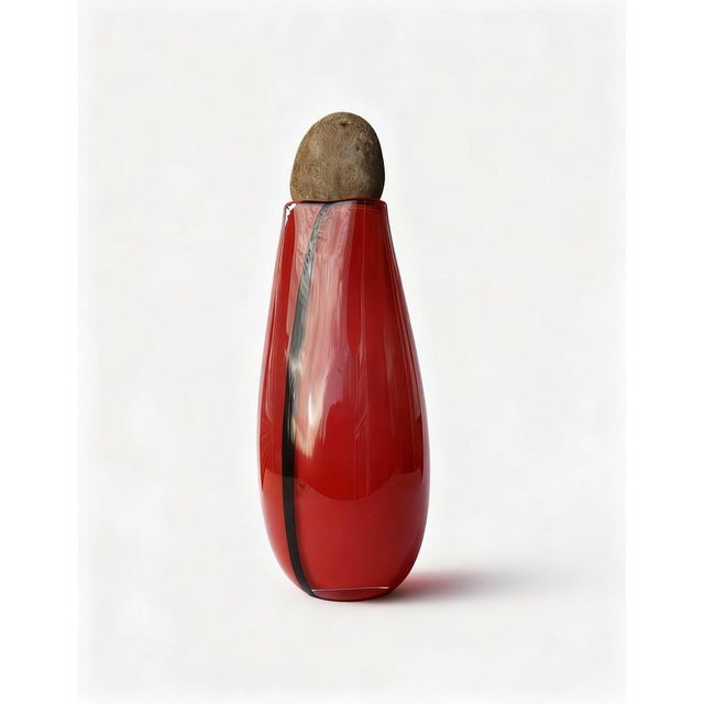 Yutori Line Sculpture in Mouthblown Glass by Pia Wüstenberg Dimensions: D 18 x H 48. Materials: Mouthblown Glass...