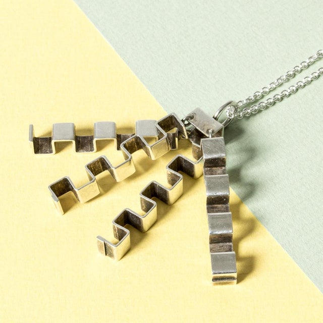 1960s Mid-Century Silver Pendant by Elis Kauppi, 1960s For Sale - Image 5 of 7