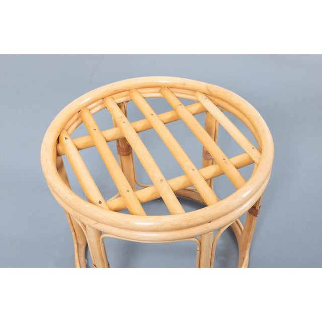 Set of Vintage Bamboo Lounge Chair & Ottoman For Sale - Image 6 of 13