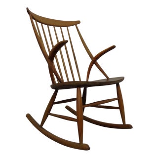 IW3 Rocking Chair by Illum Wikkelsø for Niels Eilersen, Denmark, 1950s For Sale