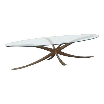 Brass Coffee Table by Michel Mangematin & Roger Bruny, 1960s For Sale