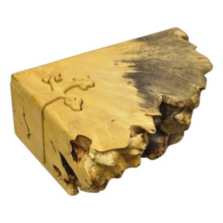 Late 20th Century Richard Rothbard Mid Century Modern Burl Wood Live Edge Puzzle Jewelry Box For Sale