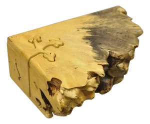 Late 20th Century Richard Rothbard Mid Century Modern Burl Wood Live Edge Puzzle Jewelry Box