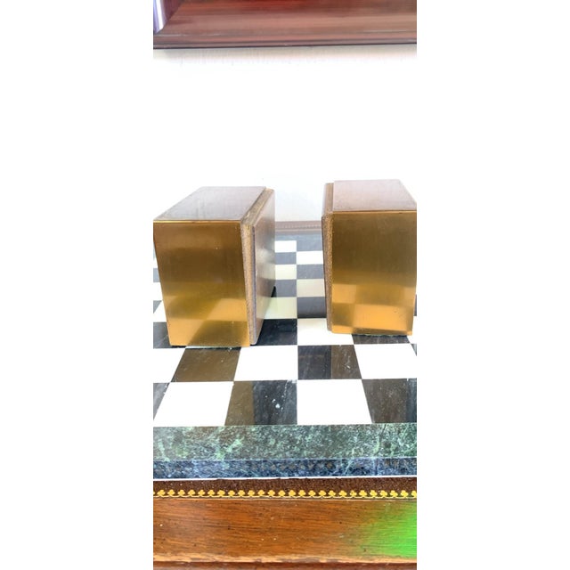 Vintage Silver Crest Brass Horse Bookends – Mid-Century Modern Pair For Sale - Image 4 of 7