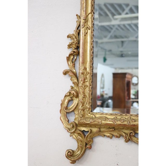 Carved and Gilded Wood Wall Mirror, Early 20th Century For Sale - Image 4 of 14