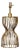 Mid 20th Century Italian Brass Hourglass Shaped Single Light Lamp, US Wired For Sale