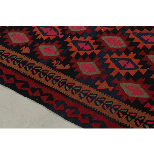 Vintage Tribal Kilim Rug in Red, Black and Blue Geometric Pattern For Sale In New York - Image 6 of 8