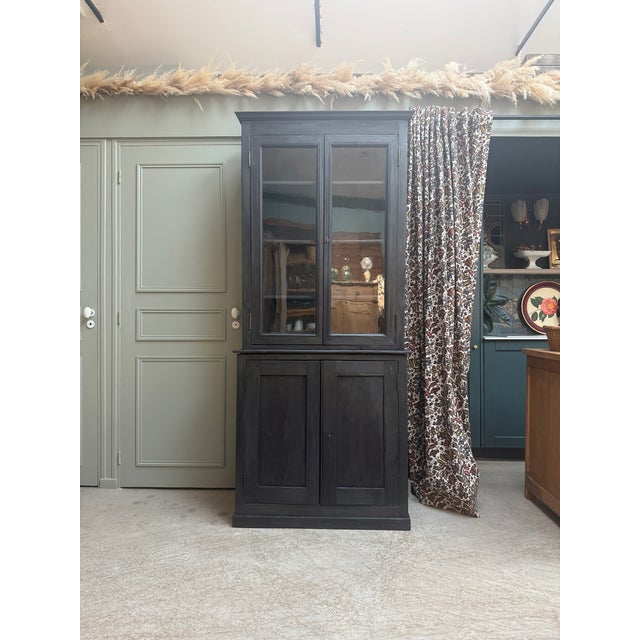 Antique Two-Part Black Buffet, 1890s For Sale - Image 3 of 15