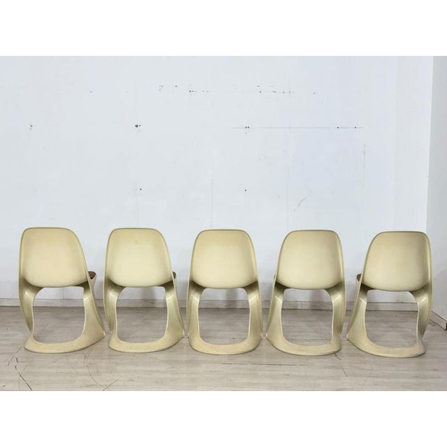 Wood Vintage Space Age Casalino Chairs from Casala, Set of 5 For Sale - Image 7 of 11