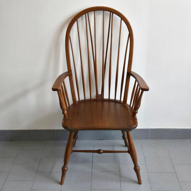 Windsor Armchair in Varnished Beech, 1950s For Sale - Image 14 of 15