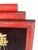 Hollywood Regency Vintage Handmade Asian-Style Faux Bamboo Shadowbox Wall Art With Decorative Gong, Red Frame & Black Velvet, 26” For Sale - Image 3 of 5