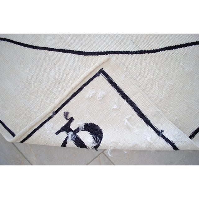 Fibonacci - Golden Ratio Themed Silk Hand Woven Area Rug Kilim Wall Rug 4′11″ × 6′7″ For Sale - Image 14 of 15