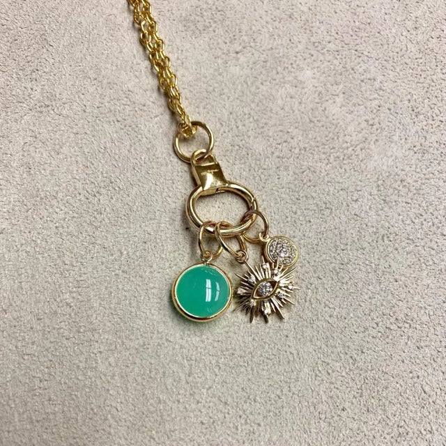 Created in 18 karat yellow gold Chrysoprase 3.50 carats approx. Diamonds 0.20 carat approx. Limited edition Chain sold...